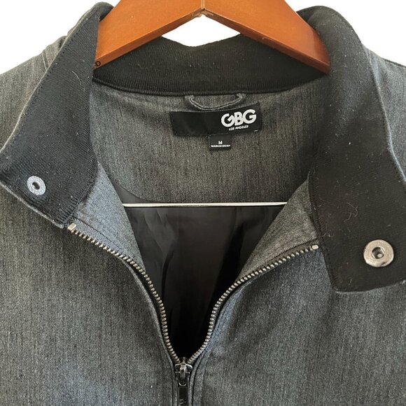 GBG Guess Los Angeles Mens Gary Medium Bomber Jacket Full Zip Up Lined - Picture 8 of 10